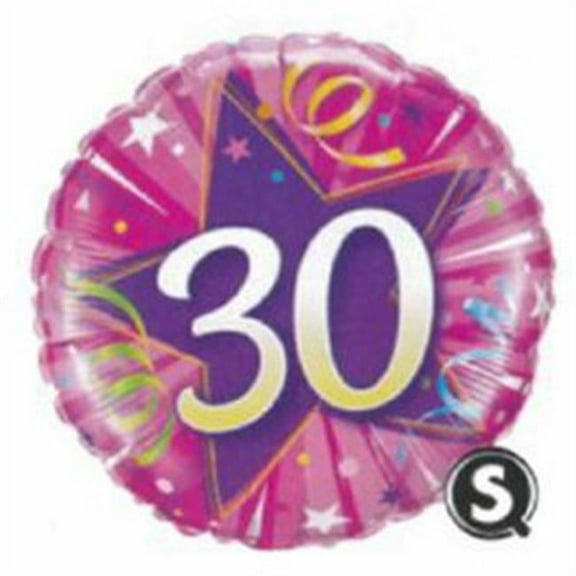 Qualatex 89109 18 in. Hot Pink Shining Star 30 Foil Balloon - Pack of 5