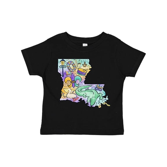 Inktastic Mardi Gras Louisiana Map Celebration Boys or Girls Toddler T-Shirt