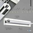 thumbnail image 2 of Procyon 24" Integrated LED ETL Certified Bathroom Light Fixture Polished Chrome, 2 of 10