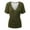 Green, variant on AherBiu Short Sleeve Tops for Women Deep Wrap V Neck Ruched Comfy Basic Summer Top Tees Shirts Solid Color