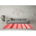 thumbnail image 3 of Ahgly Company Indoor Round Abstract Red Contemporary Area Rugs, 4' Round, 3 of 4