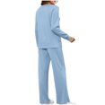 thumbnail image 4 of HaiMao Two Piece Sets for Women Clearance Sweatsuit Drawstring Cargo Jogger Sets with Pockets Airport Outfits Fall Tracksuit Light Blue 4(S), 4 of 8