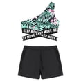 thumbnail image 3 of iiniim Girls Waist Cutout Swimsuit Single Shoulder Crop Top with Elastic Waistband Shorts 8-14 A Lily 8, 3 of 7