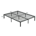 Zimtown 14"H Queen Size Metal Platform Bed Frame with Solid Metal Slat