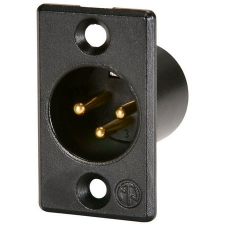 Neutrik Speakon Panel Mount - Neutrik NC3MP-B Panel Mount Male XLR Connector Black Gold Contacts