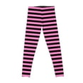 thumbnail image 2 of Neon Pink and Black | Stripes | Halloween Outfit Leggings Tight fitting woman leggins push up woman Womens Leggings, 2 of 6