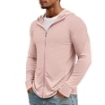 thumbnail image 4 of Hearthz Men's UPF50+ Outdoor Jacket Full Zip Sun Protection Quick Dry Long Sleeve Fishing Shirts for Swimming Workout Athletic Zip Pockets Pink S, 4 of 9