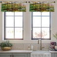 thumbnail image 3 of LALILO Kitchen Curtain Valance Colorful Leaves Tree Rod Pocket Window Curtain 52"x 18" Set of 2, 3 of 5