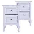 thumbnail image 2 of Kepooman 2pcs Two-Tier Nightstand, Bedside Table with Drawers for Bedroom, White, 2 of 12