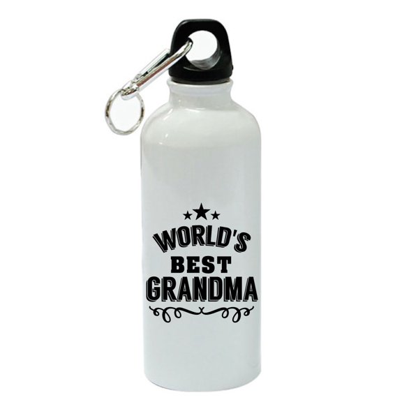 World's Best Grandma White Aluminum Sports 20 oz Water Bottle