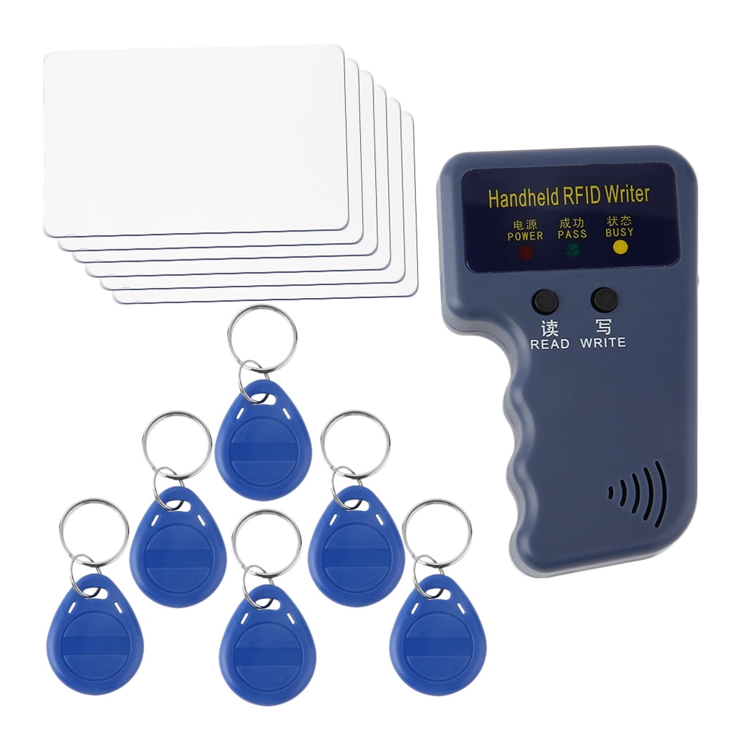 6 Writable Cards Card Duplicator 6 Key Fob Handheld RFID ID Card Reader Copier Writer Duplicator
