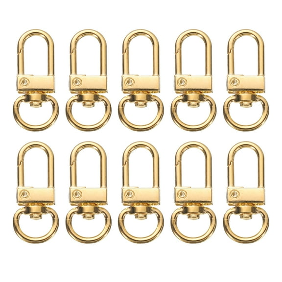 Uxcell Swivel Lobster Claw Clasps Keychain Lanyards Trigger Snap Hooks for Jewelry Making DIY Craft, Gold, 10 Pcs