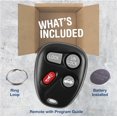 thumbnail image 2 of LoonWear Key Fob Replacement for 2001 2002 2003 2004 2005 Chevrolet Chevy Impala Monte Carlo Pontiac Grand Prix Remote, 4-Button 10443537, Locksmith Required, 2 of 5