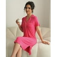 thumbnail image 6 of INNERSY Women's Nightgown Short Sleeve Button Down Soft V Neck Sleepshirt(M,Rose), 6 of 9
