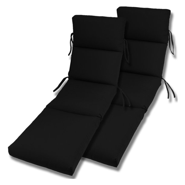 Comfort Classic Channeled Indoor/Outdoor Sunbrella Chaise Lounge Cushion Set of 2