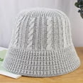 thumbnail image 2 of CoCopeaunts Women Bucket Hat Winter Thickness Fashion Knit Cloche Hat Solid Color Warm Crochet Cap for Outdoor Sport Walking, 2 of 8