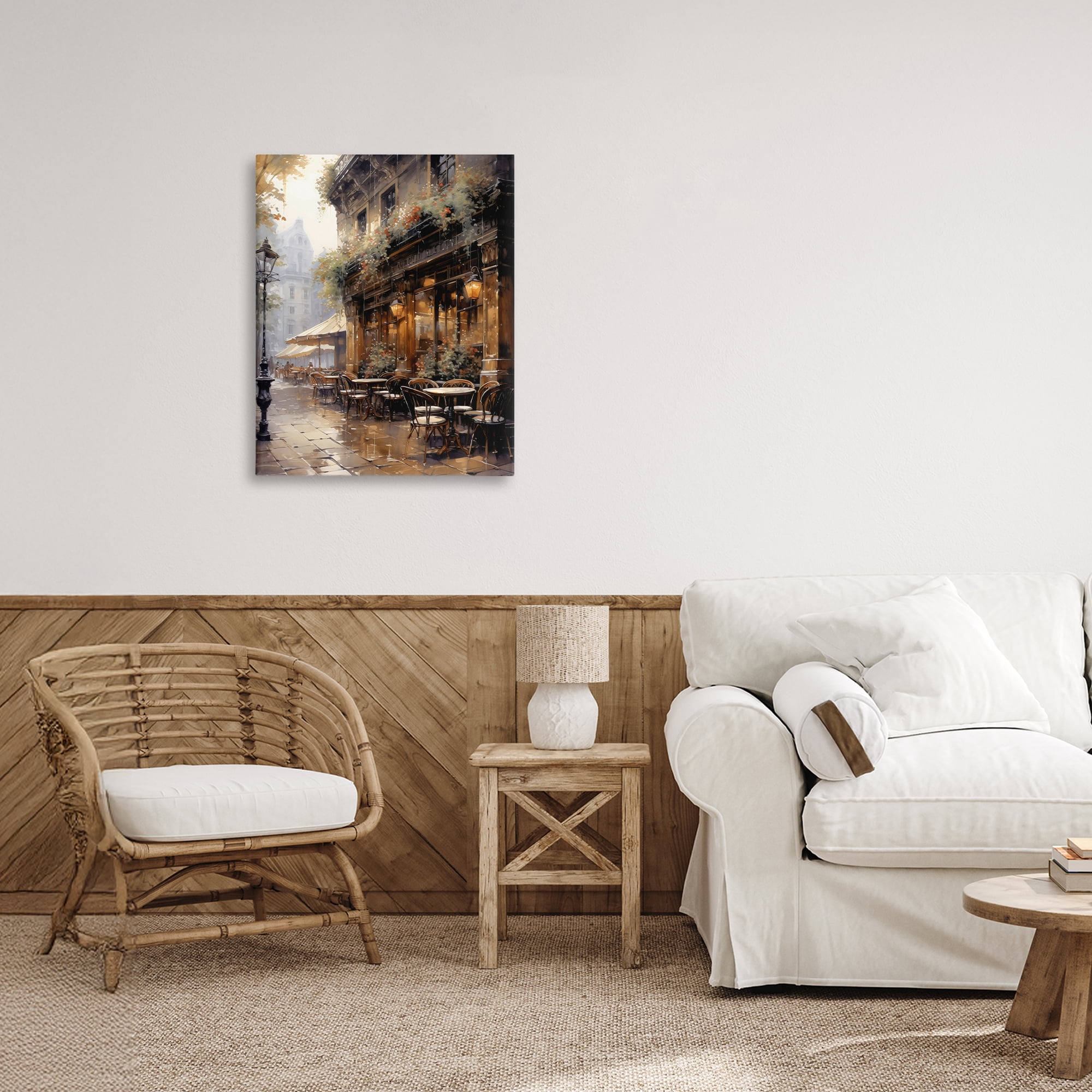 Stupell Industries Paris Street Cafe in Rain Canvas Wall Art, design by Creative Studio