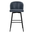 thumbnail image 7 of CHITA 30" Swivel Upholstered Counter Bar Stools Set of 2 with Back & Metal Legs, Faux Leather in Navy Blue, 7 of 7