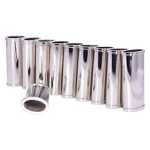 Improved Blank Lighter Cover/Sleeve/Case - Silver, No Channel (10 Count)