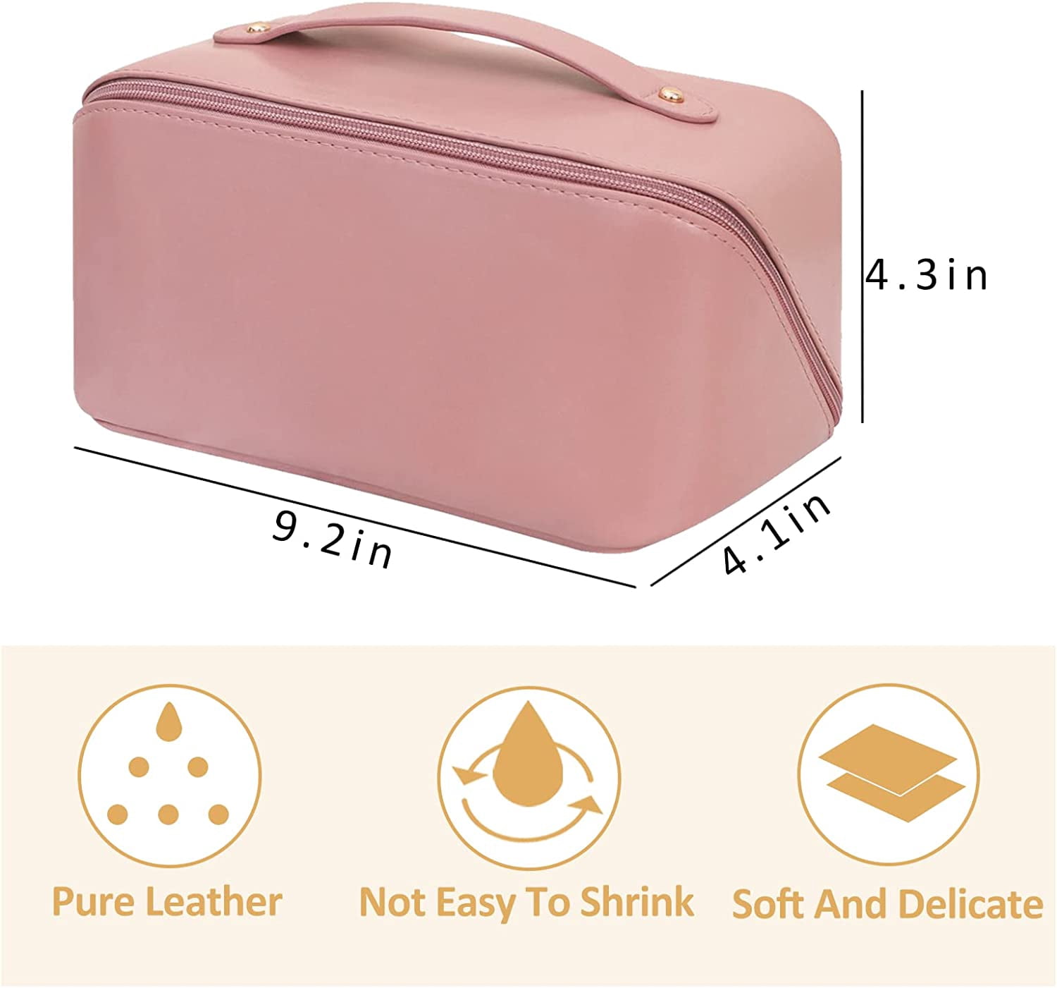 Trousse De Maquillage Voyage Yotlein - Grande Capacité Imperméable PU - Poignée - Dimensions 25x12x12 Cm - 5