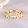 thumbnail image 3 of 18K Gold Plated Cz Band 4mm Women's Wedding Single Row Anniversary Ring Size 6-9, 3 of 4