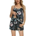 thumbnail image 2 of Unique Bargains Womens Sleeveless Cami Shirt Satin Lounge Set Pajama Sleepwear Sets, 2 of 5