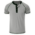 thumbnail image 3 of RYRJJ Henley Shirts for Mens Button V Neck Short Sleeve T Shirts Solid Color Lightweight Summer Casual Front Placket Tee Shirt Tops(Gray,L), 3 of 5