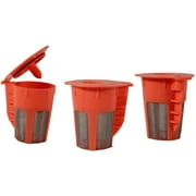 Keurig 2.0 K-Carafe Orange Refillable Coffee 4 Cup Filter K-Cup Reusable 3 Pack