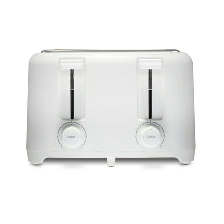 Proctor Silex 4-Slice Toaster with Extra-Wide Slots, Toast Boost, and Removable Crumb Tray, White
