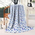 thumbnail image 2 of Light Blue Butterfly Purple Pattern Blanket,Comfortable Soft Flannel Throw Blanket,All Season,Warm Lightweight Blankets for Sofa Bed Couch Living Room Chair,40"x50", 2 of 4