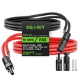 thumbnail image 1 of GearIT Cable de extensión solar 10 AWG (25 pies negro - 25 pies rojo) Conectores solares macho a hembra con kit de herramientas adaptador Panel solar Energía renovable Cable de extensión de cobre puro, 1 of 5
