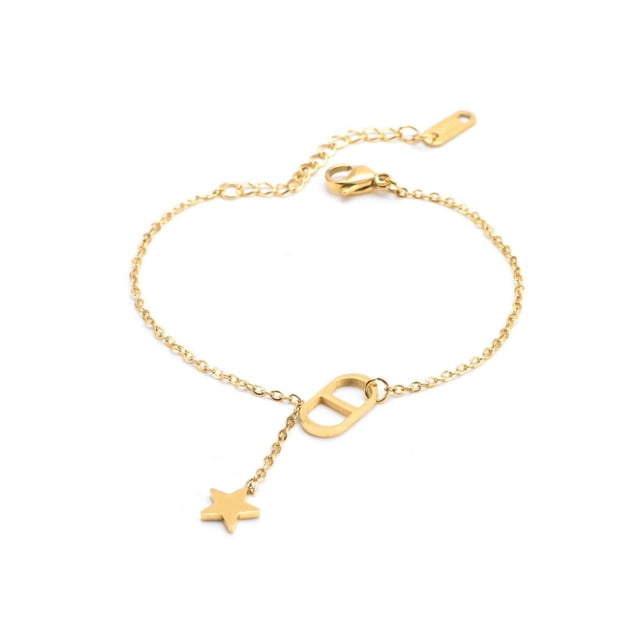 Pulsera de oro laminado de estrella con clip