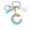 C, variant on Tassel Alphabet Letter Key Chain, Resin Epoxy Pendant Embedded with Foil and Stone Chips, Decorative Key Ring Accessory for Handbags, Backpacks and Car Keys