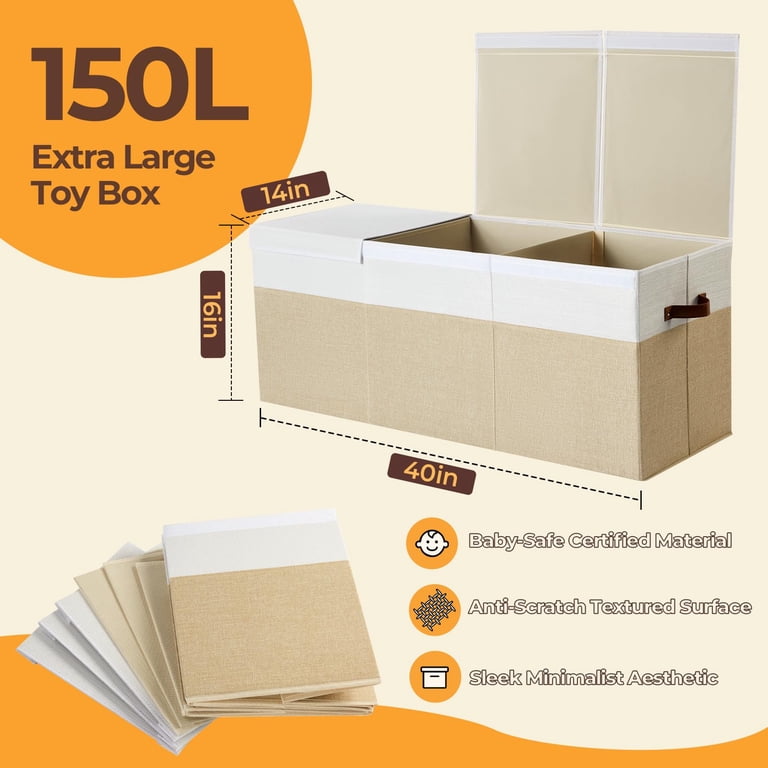 Extra Large Toy Box,Toy Storage Organizer Collapsible Storage Bins