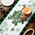 thumbnail image 3 of St Patricks Day Table Runner - 90 Inch Long Modern Watercolor Dogs Green Shamrock Cotton and Linen Blended Dress Scarves Farmhouse Table Runner for Kitchen Dining, Coffee Table, 13" x 90", 3 of 8
