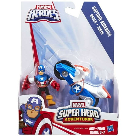 Marvel Super Hero Adventures Captain America with Racer Vehicle & Figure