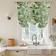 thumbnail image 3 of Floral Tie Up Curtain 63 Inches Long, Sage Green Leaves Plants Branches Balloon Style Kitchen Window Curtain Over Sink, Small Window Rod Pocket Curtain 42"x63", 3 of 9