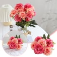 thumbnail image 2 of Flores artificiales Godom, arreglos florales de peonía de seda, ramos de flores, centros de mesa, decoración navideña para comedores, mesas de café y cocinas., 2 of 6