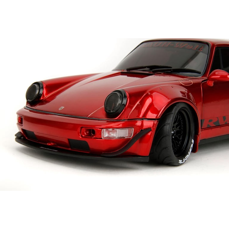 Jada, Diecast Car Model, Porsche 911 964 RWB Red Chrome 1:18