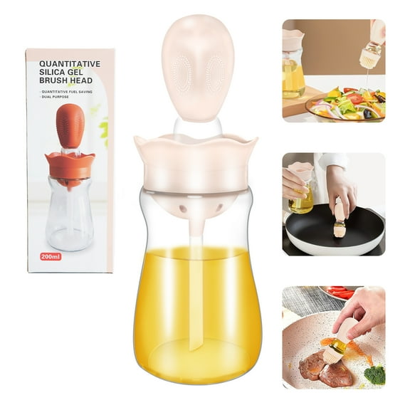 MoHern Olive Oil Dispenser With Brush, Glass Olive Oil Bottle With Silicone Brush, MoHern Silicone Dropper Oil Dispenser Bottle for Kitchen Cooking, Baking, BBQ,  Air Fryer