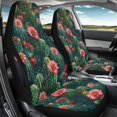 thumbnail image 3 of POLERO Cactus Flower Print Car Seat Protector, 2pc Set Stretchy Polyester Fabric Automotive Seat Cover for Sedan Auto Interior, 3 of 12