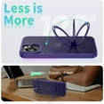 thumbnail image 3 of Designed for iPhone 12/12 Pro Case with Magnetic Invisible Stand, [Compatible with Magsafe] Slim Anti-Scratch Shockproof Translucent Matte Case for iPhone 12/12 Pro 6.1 inch, Dark Purple, 3 of 14