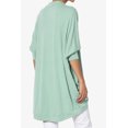 thumbnail image 4 of TheMoogan Women's PLUS Cocoon Draped Jersey Knit 3/4 Sleeve Oversized Open Front Cardigan, 4 of 7