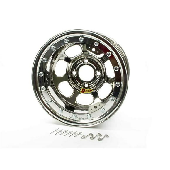 Aero Racing Wheels 33-284220 13 x 8 in. 33 Series Chrome Roll-Formed Beadlock Race Wheels, 2 in. Backspace