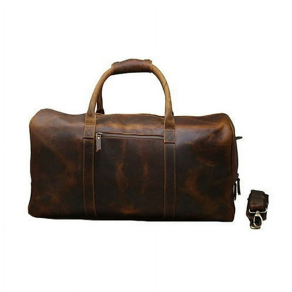 Jaald 20" Leather Duffle Bag Weekender Bag Vintage Travel Luggage Overnight Carry-On for Men Large Sports Gym Bag Christmas Gifts