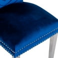 thumbnail image 6 of Luxurious Velvet 2-Piece Chair Set with Stainless Steel Legs, Armless Chair with  Metal Pull R-ing, Easy to Clean, Perfect for Living Room, Dining Room, Blue, 25.59''x20.86''x39.37'', 6 of 9