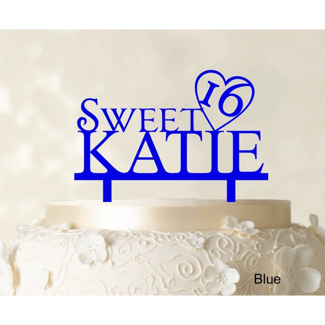 Personalized Birthday Cake Topper Blue Cake Topper Color Option Available 5-7 Inches Wide