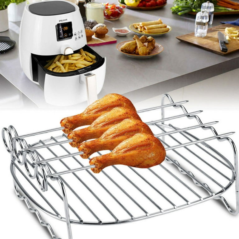 Air Fryer Stainless Steel Rack Tray&Steaming Racks Air Fryer Tools Baking  Pan BBQ Gril Baking Cooker Accessories Cooking Tools - AliExpress