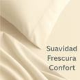 thumbnail image 4 of Juego de Sábanas Tacto Algodón King Size 4 Piezas Ultra Suaves y Frescas Color Hueso Kyuden Home, 4 of 6