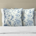 thumbnail image 3 of Christmas Throw Pillow Covers 18x18 Set of 2, Rustic Winter Blue Trees Snows Pine Forest Farmhouse Decorative Pillow Cases Cotton Cushion Cover for Home Sofa Couch Decor, 3 of 6